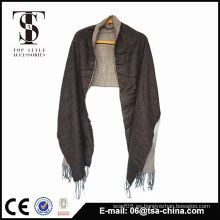 Nuevo producto 2015 acrílico llano cómodo pashmina marrón señora bufanda